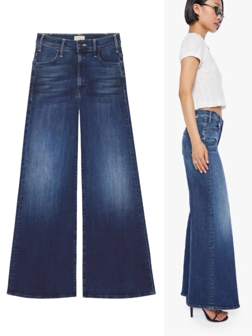 MOTHER Petites Lil’ Mother Lil’ Hustler Roller Skimp Jeans Heirloom Blue Size 29